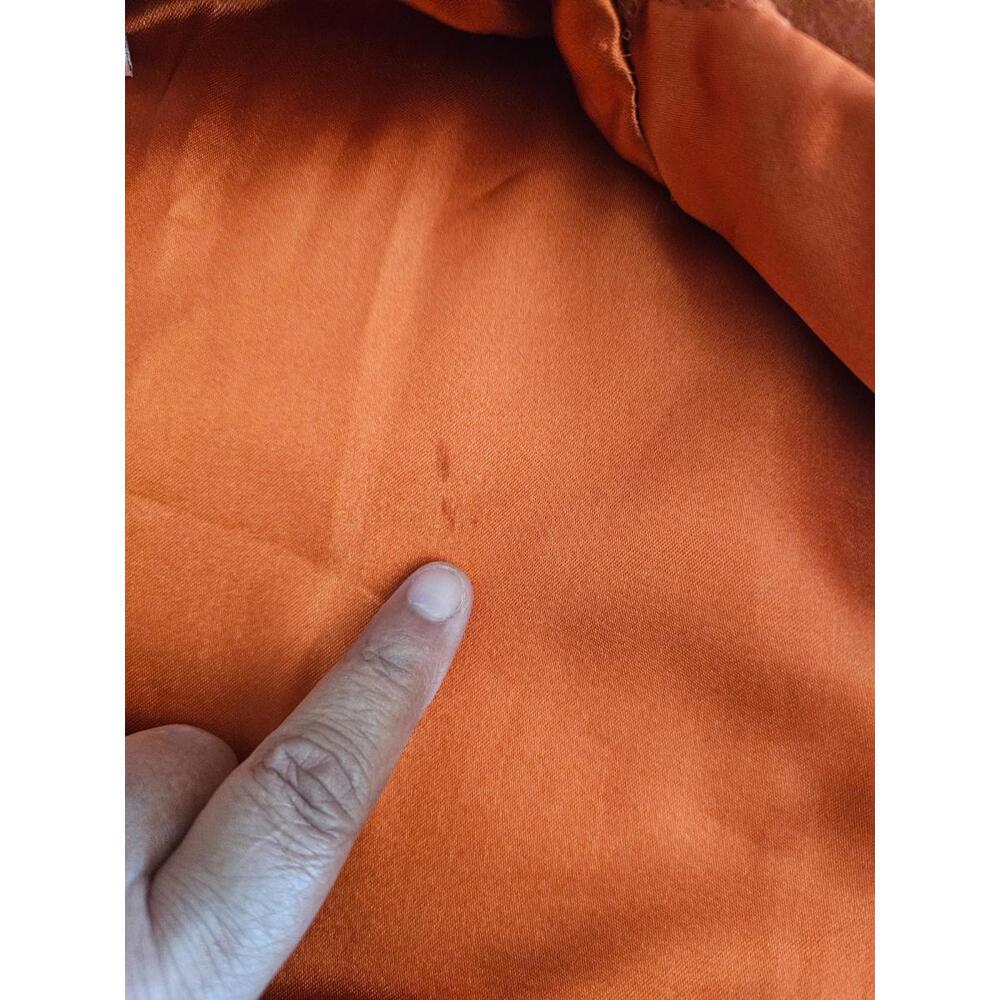 Women s Vintage Suede Clio Full Zip Up Jacket Orange Size 10 Padded Shoulders - Picture 5 of 16